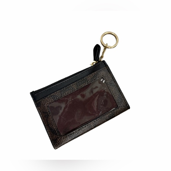 Coach Black and Brown Leather Keychain Pouch - Picture 3 of 3